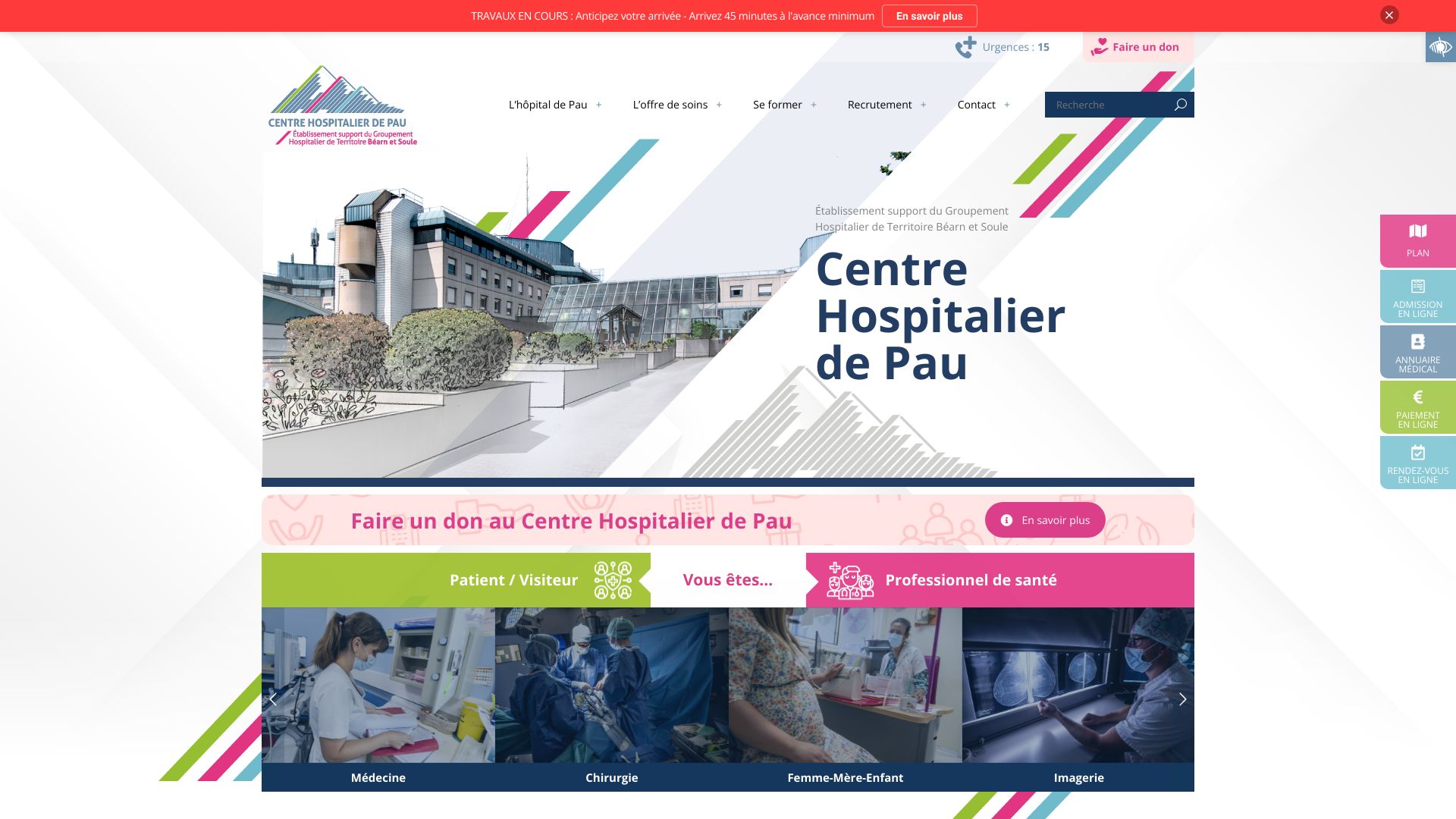 Screenshot of www_ch-pau_fr