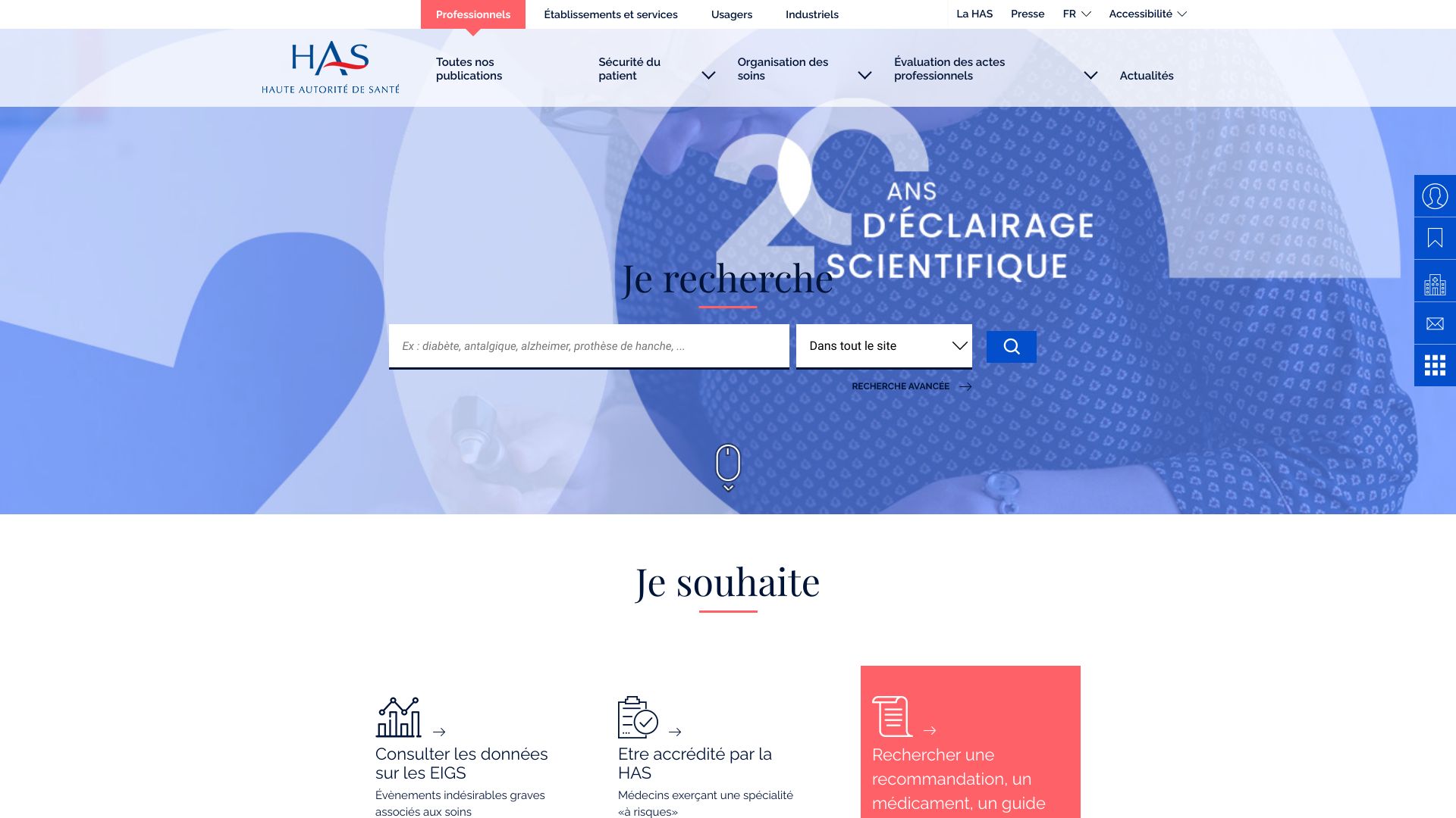 Screenshot of www_has-sante_fr