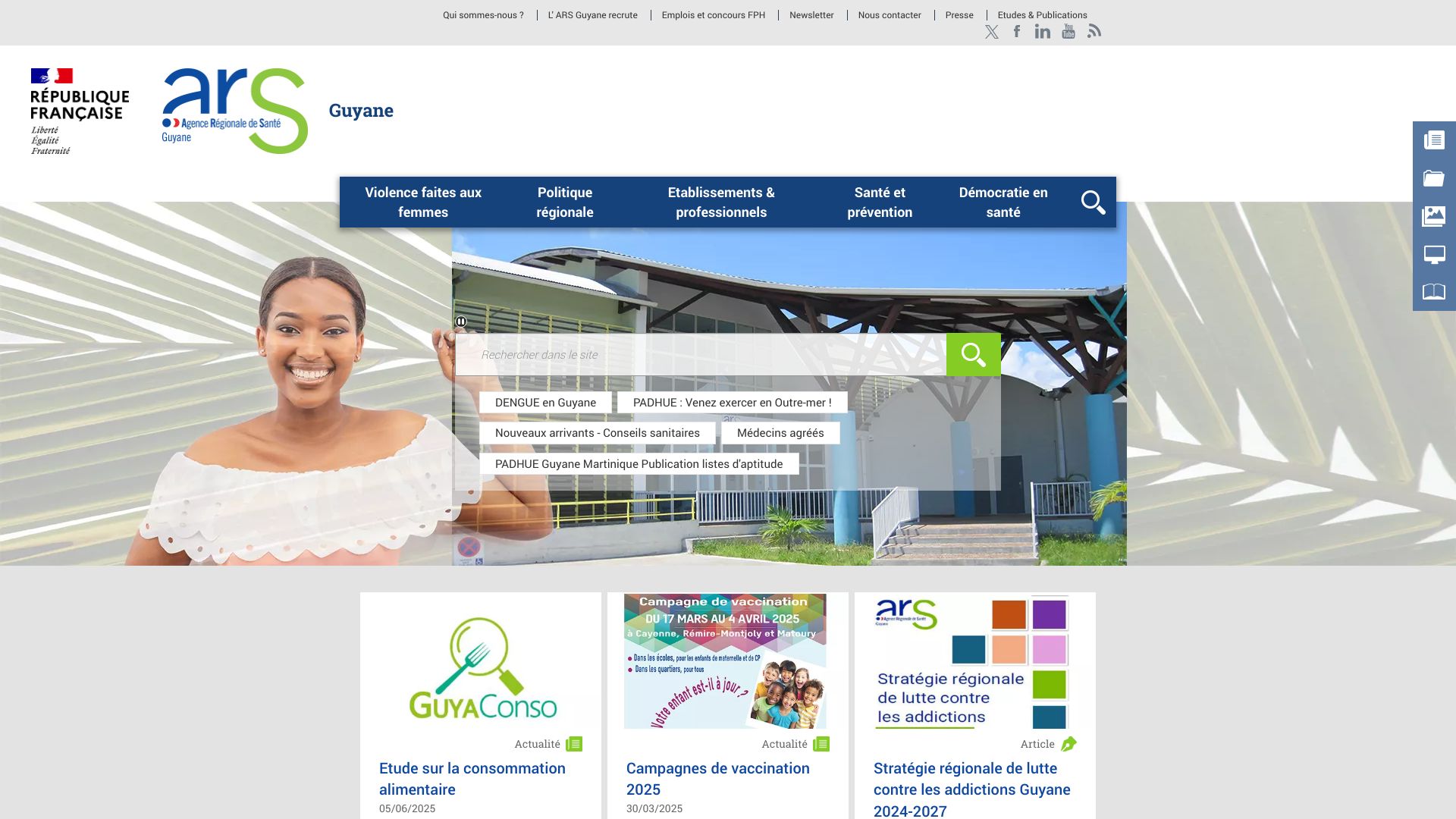 Screenshot of www_guyane_ars_sante_fr